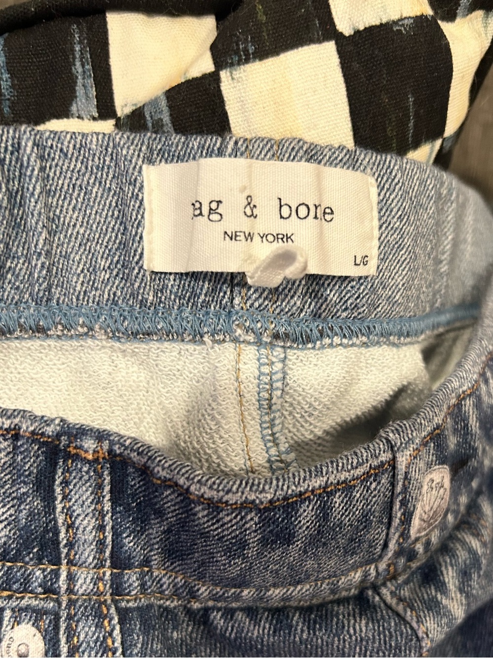rag & bone Light Blue Wide-Leg Jeans with Red & Blue Side Stripe - Picture 7 of 7